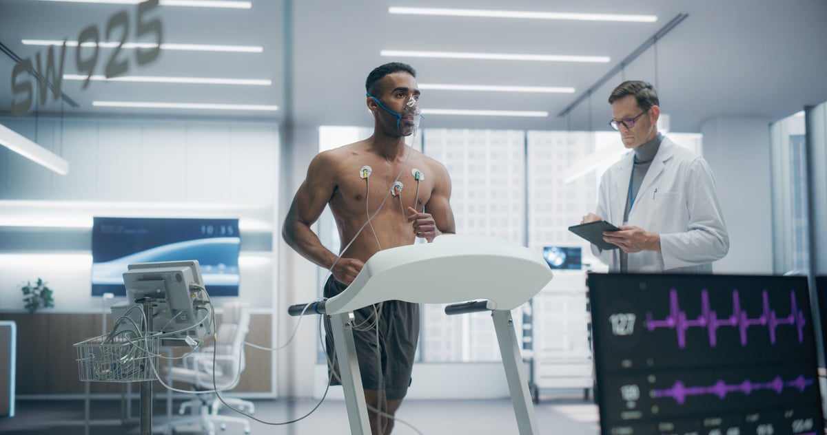 VO2 Max Test - Αθλητής σε τεστ κόπωσης